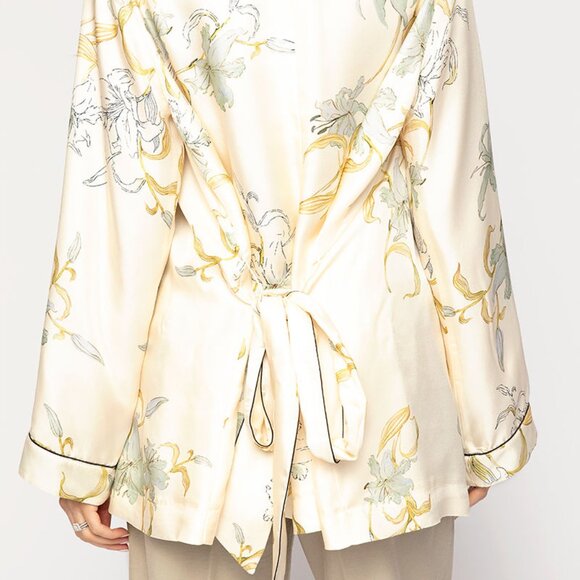 FORTE FORTE Twill Belted Jacket in Ivory Floral Print - Picture 7 of 7